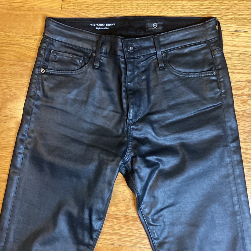 AG Farrah High-Rise Ankle Faux Leather Skinny Pants. Size 27R - Picture 6 of 14